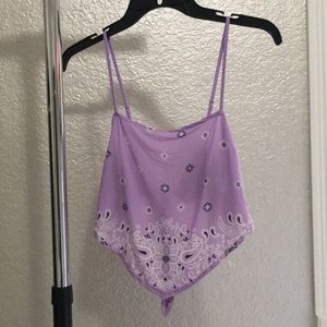 Aeropostale Bandana Tie-Back Top in spring purple